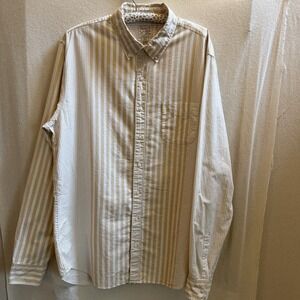 J Crew Broken-in Organic Cotton Oxford Shirt Classic Fit Men's XLT Striped EUC